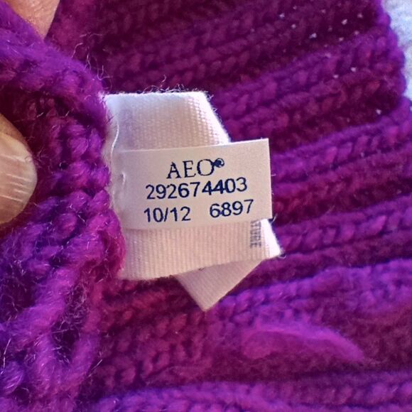 American Eagle Y2K LooseOpen Weave Sweater XL Wool Blend Nordic Faire Isle Look - Picture 6 of 9